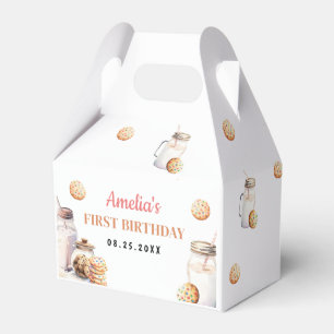 Milk and Cookies First Birthday Party Favor Box