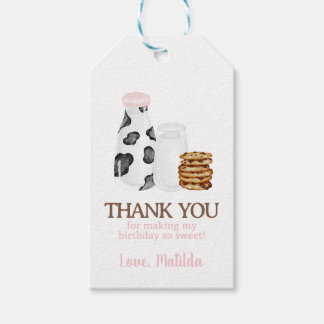 Milk and Cookies First Birthday party Guest Favour Gift Tags