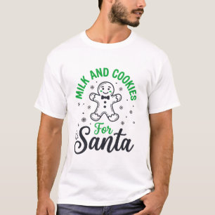 Milk And Cookies For Santa Christmas Design T-Shirt