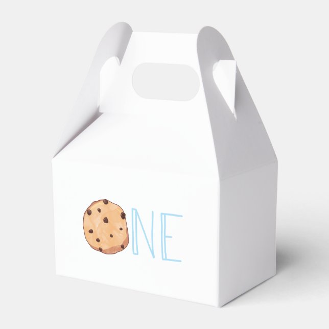 Milk and Cookies One Cookie 1st Birthday Favor Box (Front Side)