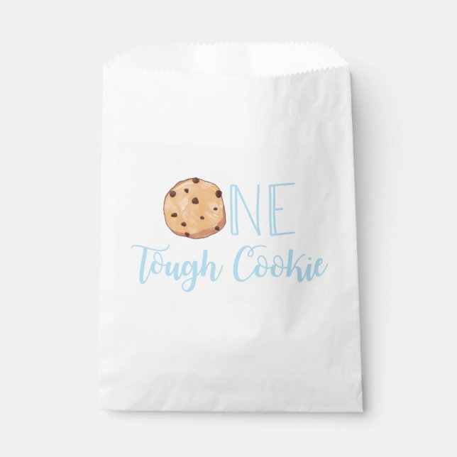 Milk and Cookies One Tough Cookie 1st Birthday Favour Bag (Front)