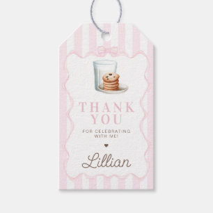 Milk and Cookies Pink Birthday Party Favour Gift Tags