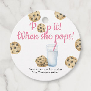 Milk and cookies Pop it! When she pop Favour Tags