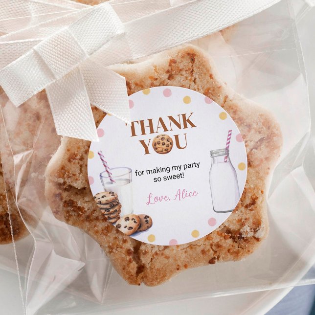 Milk And Cookies Sticker Labels Birthday Party (Creator Uploaded)