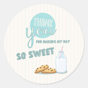 Milk and Cookies Thank You Tags Cupcake Toppers