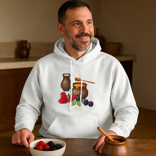 Milk and Honey with Berries Rustic Food Hoodie
