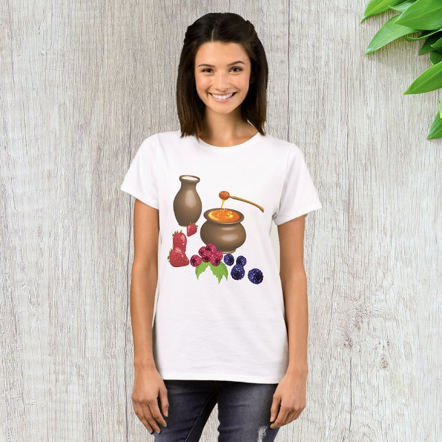 Milk and Honey with Berries Rustic Food T-Shirt (Creator Uploaded)