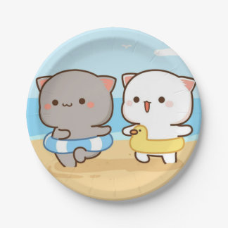 Milk and Mocha Cute Summer Paper Plate