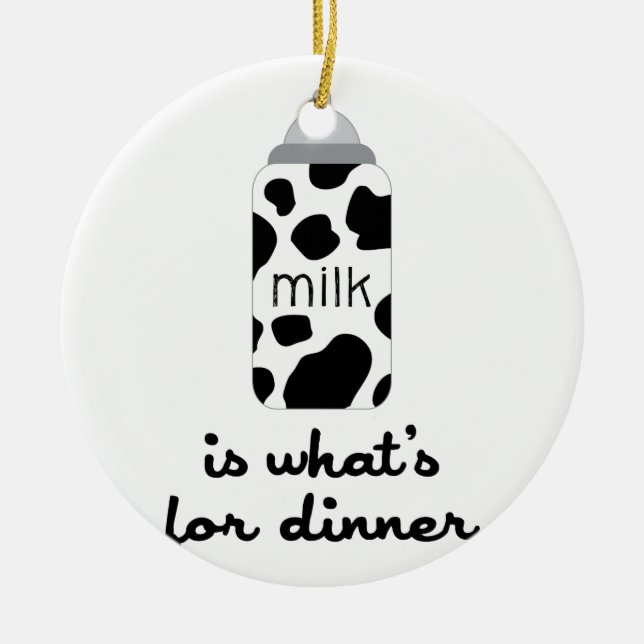 Milk Baby Bottle Ceramic Ornament (Front)