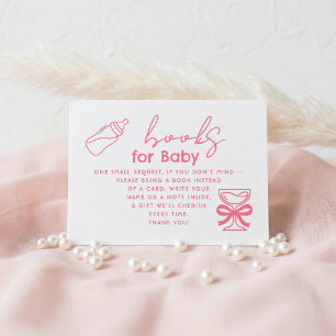 Milk Bottle and Champagne Books For Baby Request Enclosure Card