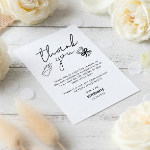 Milk Bottle Champagne Baby Shower Thank You Card