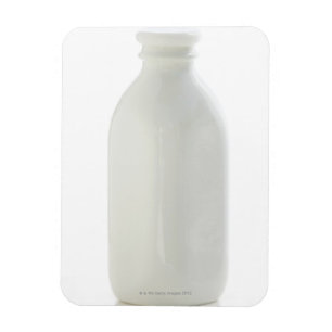 Milk bottle on white background magnet