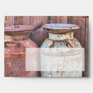 Milk Cans Country Wedding Rustic Old Farm Budget Envelope