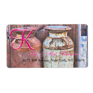 Milk Cans Vintage Metal Rustic Antique Monogram