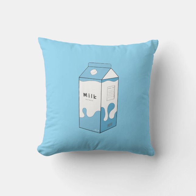 Milk Carton Design Throw Pillow (Front)