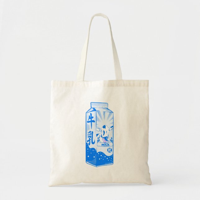 Milk Carton Kanji Japanese Tote Bag (Front)