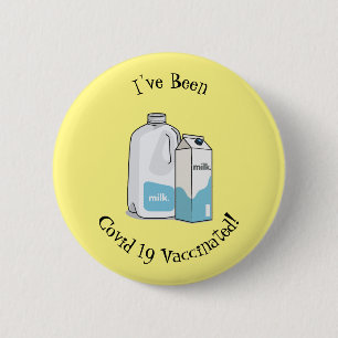 Milk cartoon illustration 2 inch round button