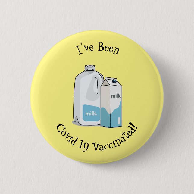 Milk cartoon illustration 2 inch round button (Front)