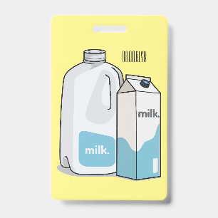 Milk cartoon illustration badge