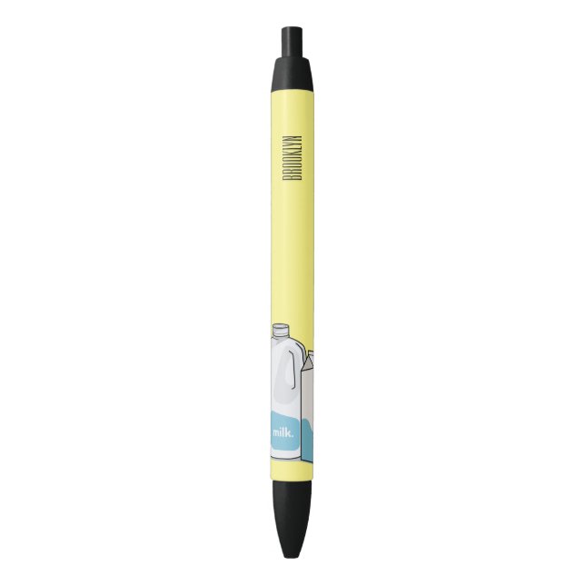 Milk cartoon illustration black ink pen (Front Vertical)