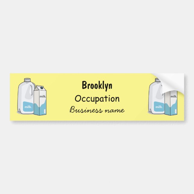 Milk cartoon illustration bumper sticker (Front)