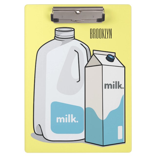 Milk cartoon illustration clipboard (Front)