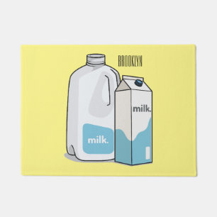 Milk cartoon illustration doormat