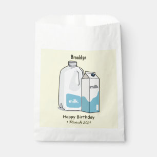 Milk cartoon illustration favour bag