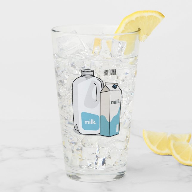 Milk cartoon illustration glass (Back Ice)