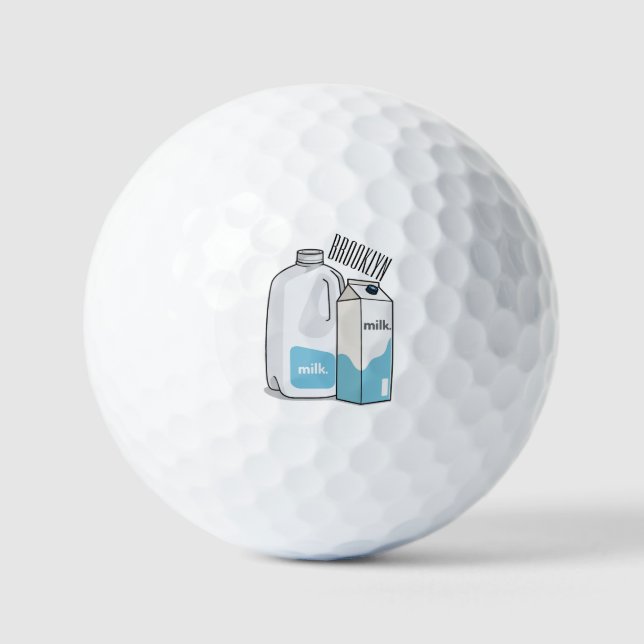 Milk cartoon illustration golf balls (Front)