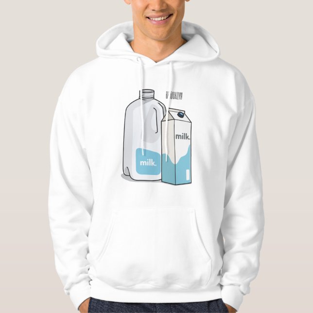 Milk cartoon illustration hoodie (Front)
