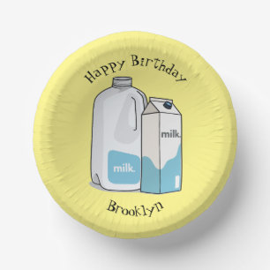 Milk cartoon illustration paper plate