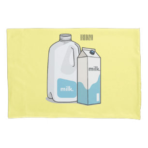 Milk cartoon illustration pillowcase