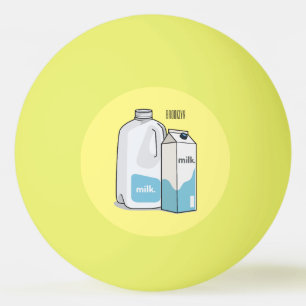 Milk cartoon illustration ping pong ball