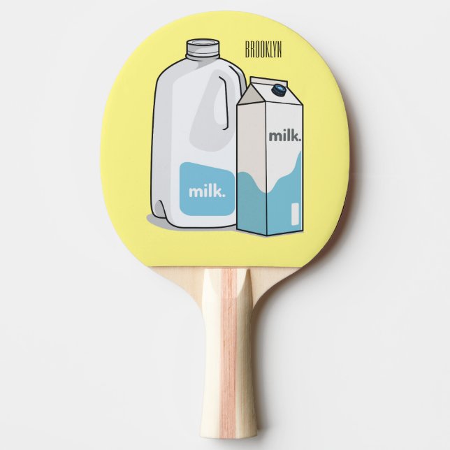 Milk cartoon illustration ping pong paddle (Front)