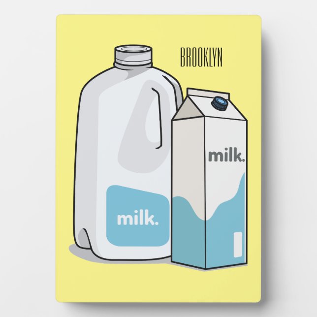 Milk cartoon illustration plaque (Front)