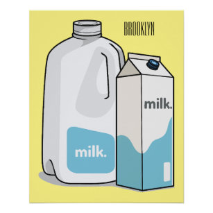 Milk cartoon illustration poster