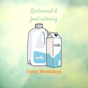 Milk cartoon illustration window cling