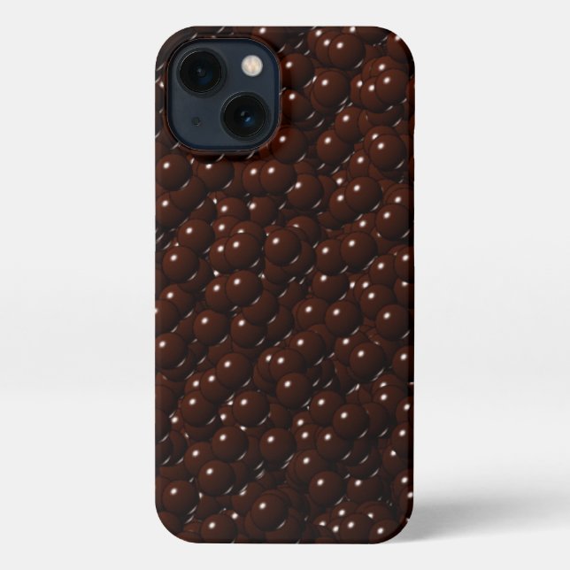 Milk Chocolate Candy Balls Camo iPhone Case (Back)