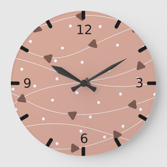 Milk Chocolate Chips Pattern Large Clock (Front)