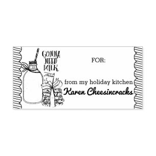 Milk Christmas cookies baking from the kitchen of Self-inking Stamp