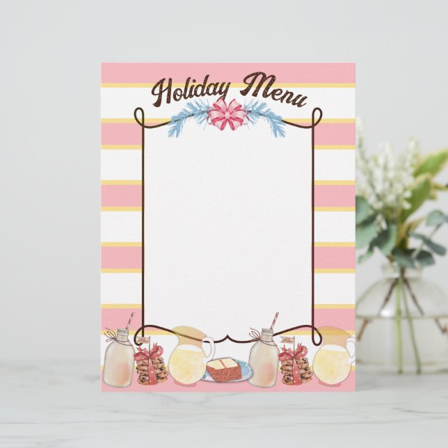 Milk Christmas cookies cake personalized menu (Standing Front)