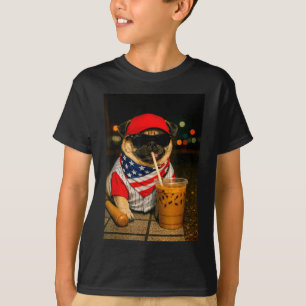Milk coffee nightlife pug dog boy girl funny T-Shirt