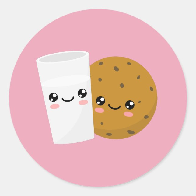 Milk & Cookie Classic Round Sticker (Front)
