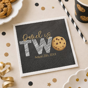 Milk & Cookies 2nd Birthday Napkins – "Two Sweet"