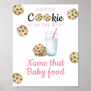 Milk & cookies Baby shower Name that baby food Poster