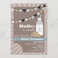Milk & Cookies Birthday - Chocolate Chip Blue