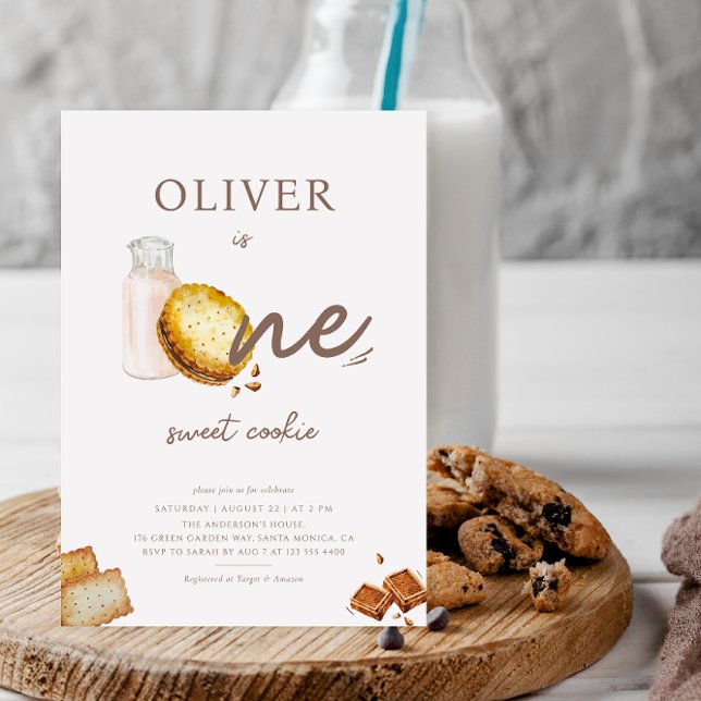 Milk & Cookies First Birthday Party Invitation (Creator Uploaded)