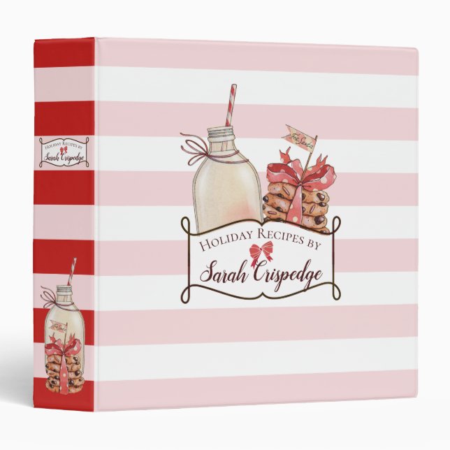 Milk cookies holiday cookbook recipe binder (Front/Spine)