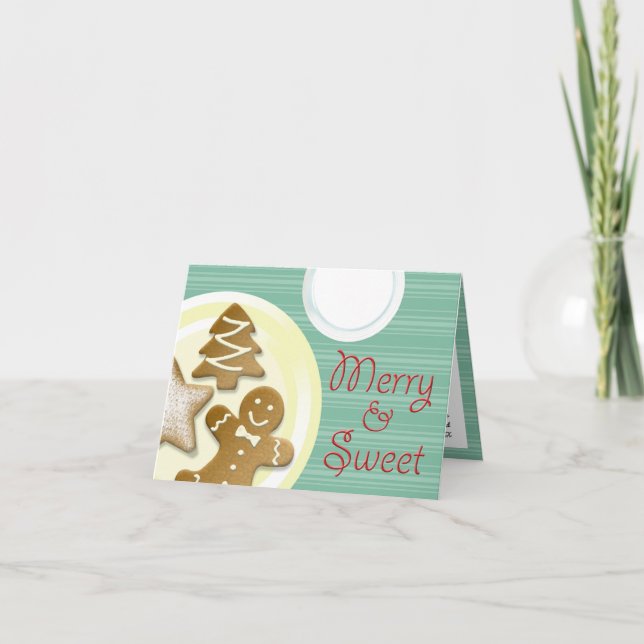 Milk cookies merry & sweet blue stripes holiday (Front)